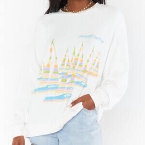 SHOW ME YOUR MUMU Scotty Sweatshirt In White